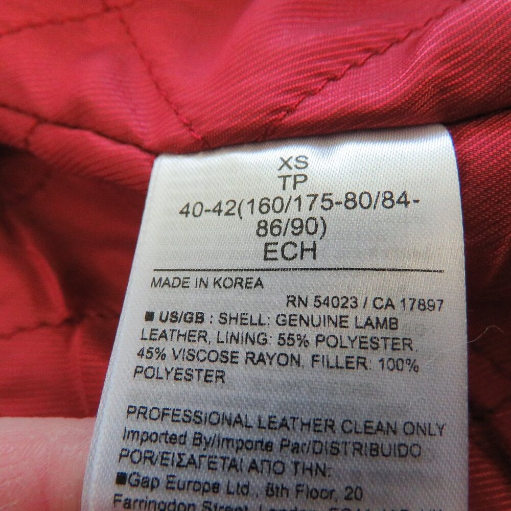 BANANA REPUBLIC Faded Black Lamb Leather Moto Jacket - Size XS - Picture 16 of 16